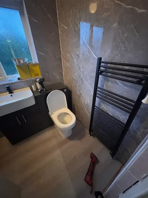Bathroom plumbing and fittings inspected during an emergency repair call-out in Congleton